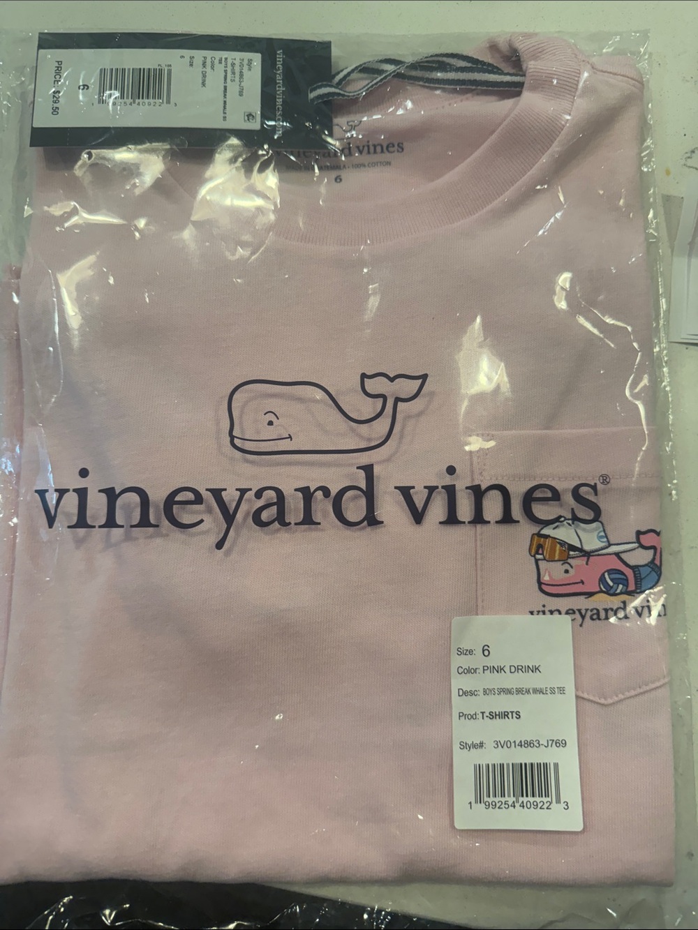 Vineyard Vines Pink Short-Sleeve Logo Tee